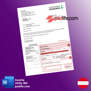 Austria Utility Bill Psd Template , full editable with all font | Proof of address template psd | download free bill psd