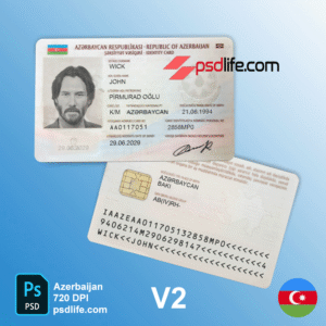 Azerbaijan id card fake Psd template editable / Azərbaycan saxta şəxsiyyət kartı psd şablonu redaktə edilə bilər | national identity number ( id number ) azerbaijan