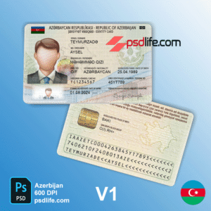 Azerbaijan id card fake Psd template editable / Azərbaycan saxta şəxsiyyət kartı psd şablonu redaktə edilə bilər | national identity number ( id number ) azerbaijan