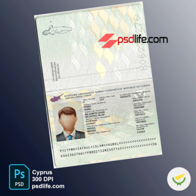 Cyprus verification of paypal account passport fake psd template