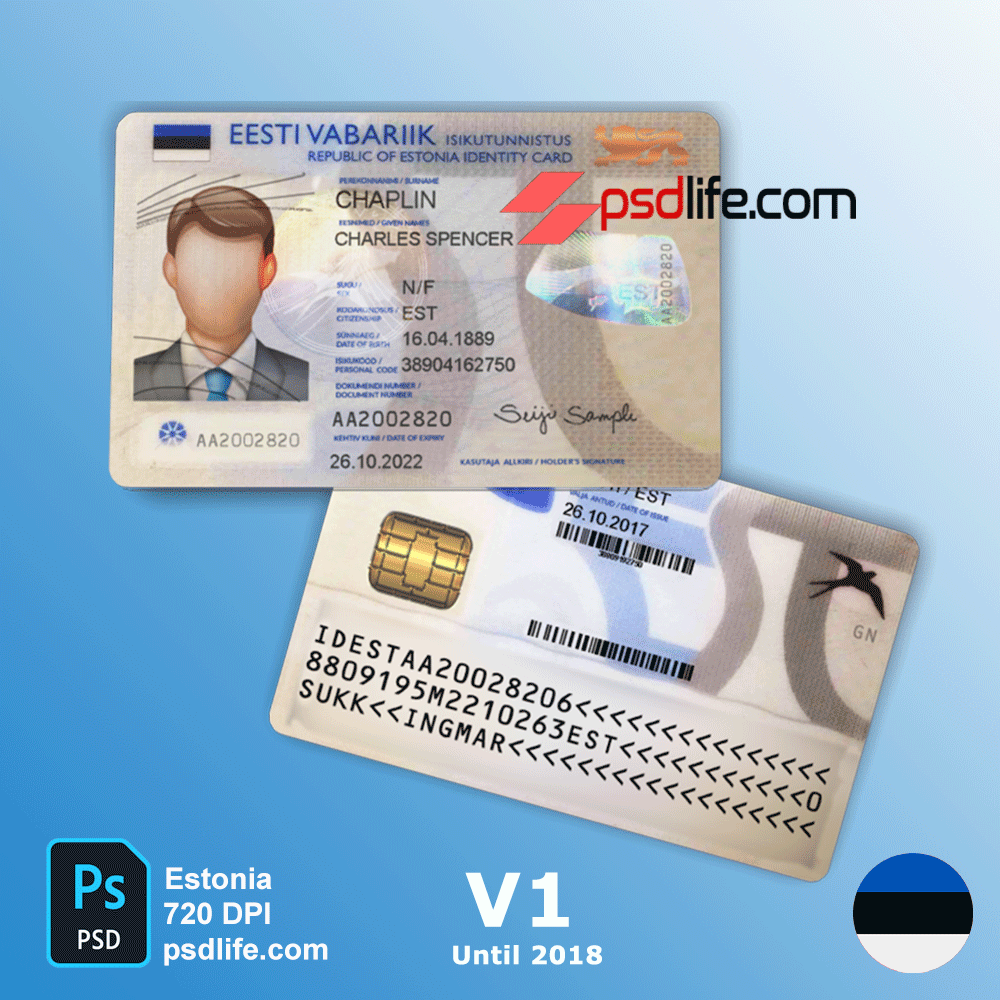 Estonia High quality psd template ⭐️⚜️ 2023 ⭐⚜️️ and fake id card maker