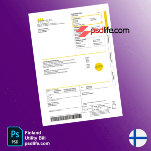 Finland fake utility bill template free | Finland Utility Bill Psd Template | download free bill psd | utility bill template psd free | free fake utility bill for proof of address