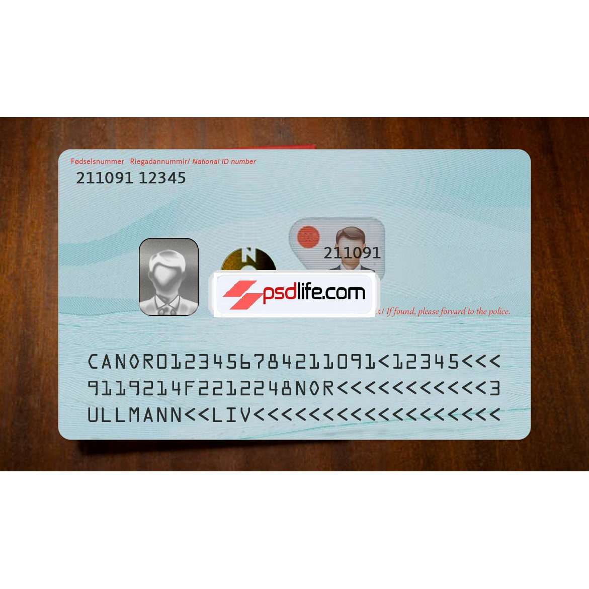 Norway ID card psd template full editabale | Norway id card Template photoshop use for | ID Card Number Norway | Norge ID-KORT falsk Psd-mal redigerbar gratis nedlasting