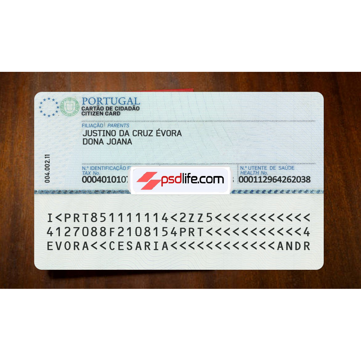 Portugal id card psd file download for account verification | Portugal Id card psd Template free download | Fake ID Card Psd Templates | Modelo de psd falso de cartão de identidade de portugal download grátis editável