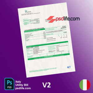 Italy Edison electricity and Gas Enel Energia utility bill psd photoshop document psd Template | ITALY Utility Bill Psd | download free
