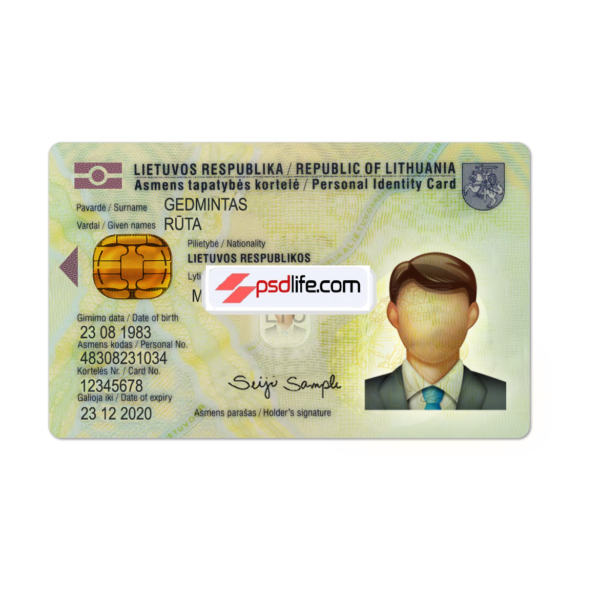 Lithuania fake ID CARD Psd Template , fully editable with all font