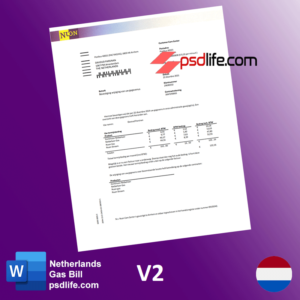 Netherlands NUON gas and Kpn utility bill psd template in word format | Netherlands Utility Bill Psd Template | download free bill ps