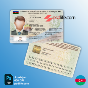 Azerbaijan id card fake Psd template editable / Azərbaycan saxta şəxsiyyət kartı psd şablonu redaktə edilə bilər | national identity number ( id number ) azerbaijan