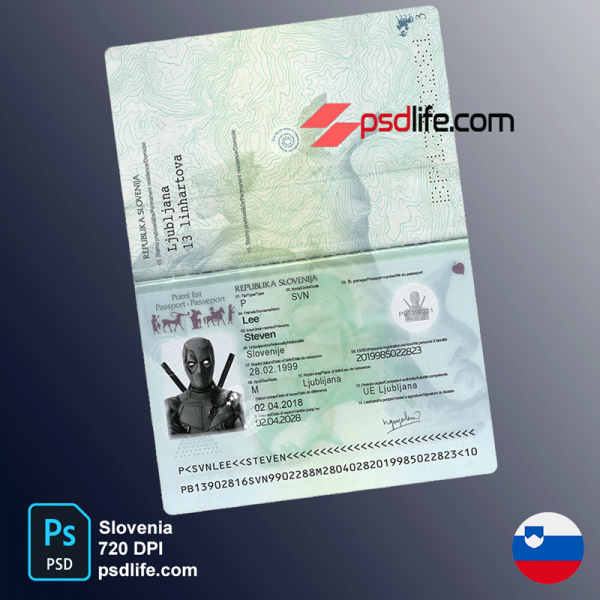 Slovenia Passport Psd Template File Full Editable With All Font 6088