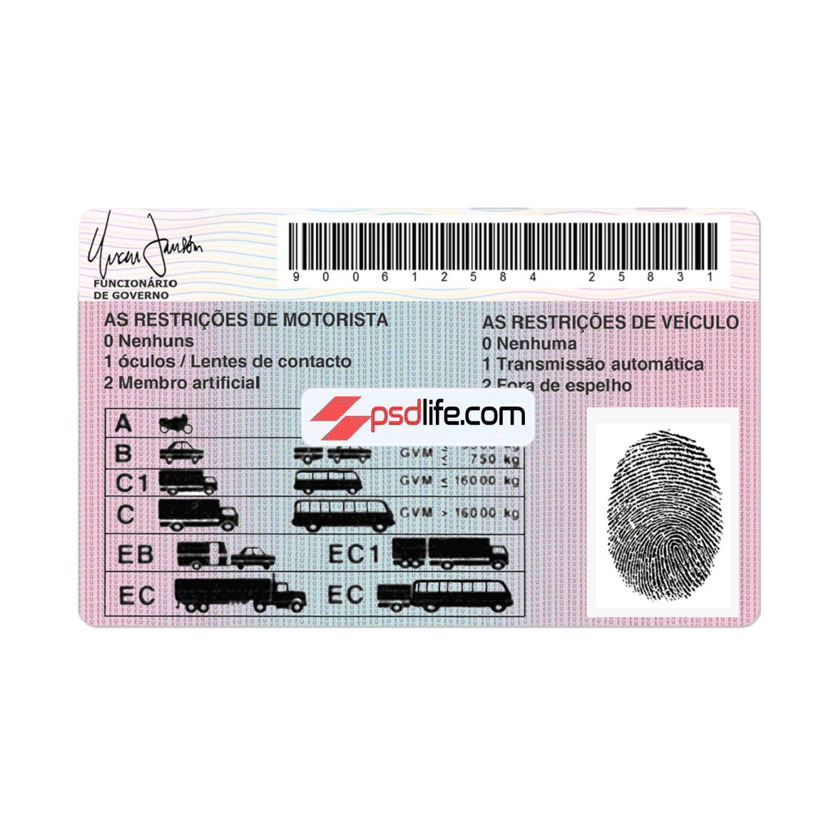 Angola driving licence psd template for Skrill account verification | drivers license template psd free download 