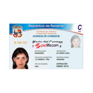 Panama driving licence psd template , full editable with all font | drivers license template psd free download |