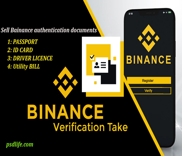 Buy Binance authentication documents Verify the account with an editable passport and ID card and other open layer files