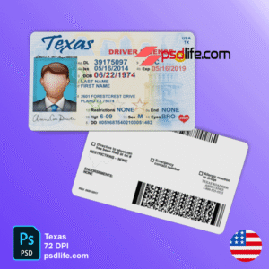 Texas driving license psd template Instruction Permit and Types of Texas Drivers Licenses | fake psd template file for verify all account