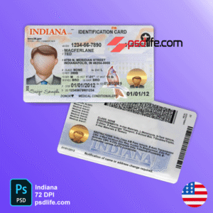 Indiana driving license psd template realy file and so quality | drivers license template psd free download