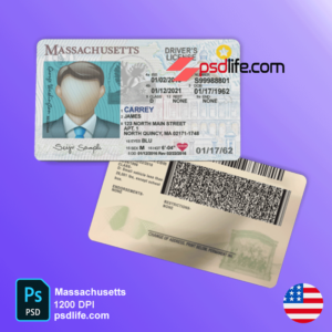 Massachusetts License Restrictions and driving license psd template | drivers license template psd free download | fake psd template file