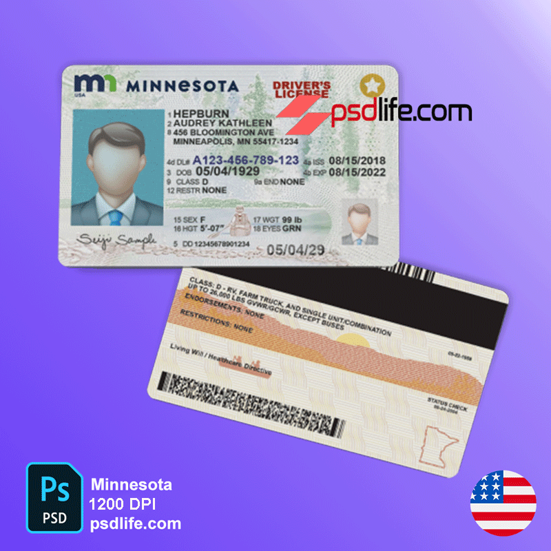 Minnesota driving license psd template Complete Guide and STATUS | fake drivers license template psd free download