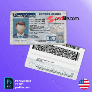 Pennsylvania driving license psd template change all layer easily and introduction | drivers license template psd free download