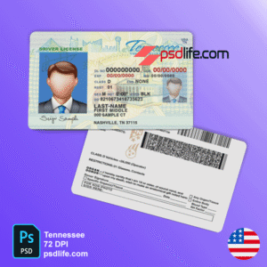 Tennessee driving license psd template & Main and important specifications | drivers license template psd free download