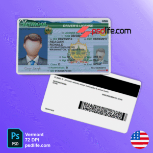 Vermont driving license psd template Identity Documents | fake drivers license template psd free download | DL psd