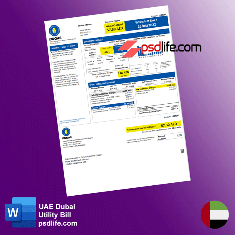 uae-dubai-natural-gas-company-limited-dugas-utility-bill-template-in