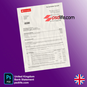 Santander fake bank statement format of psd template Establishment and Sponsorships | fake psd template statement bank download free