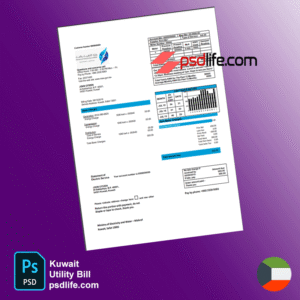 Kuwait Utility Bill Psd Template First time applicants for civil | Proof of address template psd | fake download free bill psd
