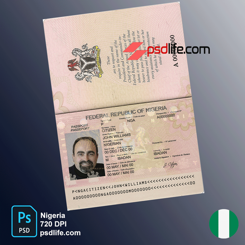 Nigeria fake passport psd General Information template Standard & Fully editable | passport psd templates free download | fake passport file