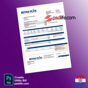 Croatia Butan Plan (Gas) Utility Bill psd template Just Landed, Setting up your Utilities in Croatia