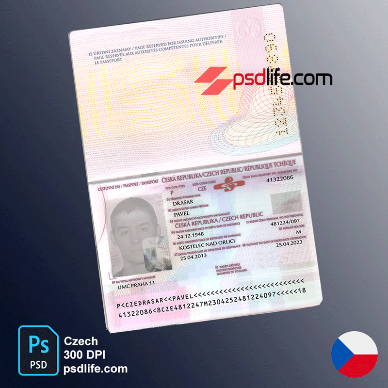Czech Republic policy passport PSD template fake visa free countries list | editable passport sample photoshop document free download | Česká republika falešný pas PSD šablona upravitelná zdarma ke stažení | czech republic passport | ceska republika passport | passport of czech republic | ssn czech republic