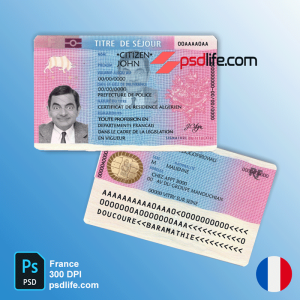 france fake resident permit card psd template | France residence card | Temporary residence permit French | french fake resident permit card psd template | state id template | fake identity card france | french id card template | fake id card france