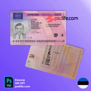 Estonia drivers license psd | fake id templates | drivers license template | Estonia driving license template | Estonia drivers license
