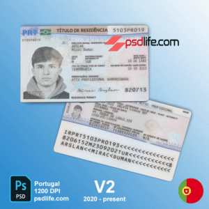 Special fake Residence Permit for Portugal psd template reputation | Autorização de residência em Portugal falsa Psd Modelo editável