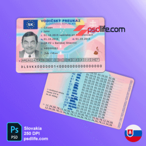 Slovakia driving license psd template