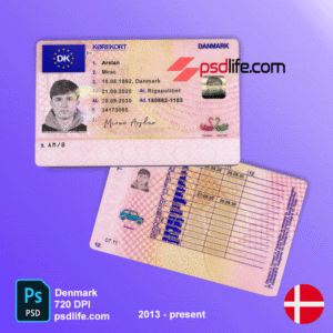 Download free Denmark fake driving license template in PSD format , fully editable | denmark photoshop driver license bank and front 2023