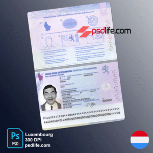 Download free Luxembourg fake passport psd template Fully Editable with all fonts | passport sample in 🌟 new version 🌟