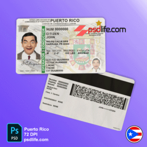 Download free Puerto Rico Drivers License Psd Template 2023 | fully editable all section ( photo , name and .. ) with all fonts in photoshop software