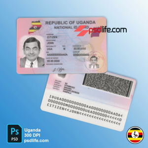 Download free Free download uganda national id card psd template | all details and photos are editable with photoshop software
