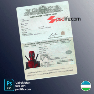 This is download free UZBEKISTAN PASSPORT psd template 🌟 🌟🌟 . Fully editable uzbek id photoshop template. High quality template, change photos, Easy to customize