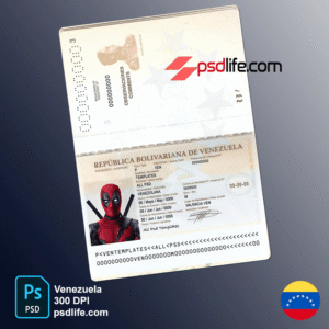 download free Venezuela Fake passport template in PSD format, fully editable | venezuelan id card sample | ✔️ ✔️ ✔️