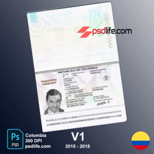 download free Columbia Fake Passport psd template New version 2023 | new and old version in photoshop format | all details and photos are replaceble